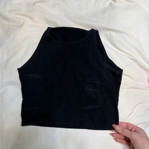 American Apparel Black Sleeveless Crop Tank